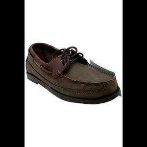 Life Outdoors Men's Two Eyelet Boat Moccasins Dark Brown - Medium